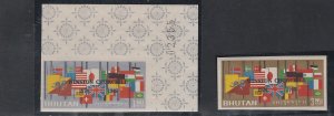 Bhutan # 44 & 46, Winston Churchill Overprints, IMPERF, Mint NH, 1/2 Cat.