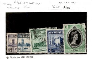 Cyprus, Postage Stamp, #156-157, 165-167 Used, 19340-1953 (AE)