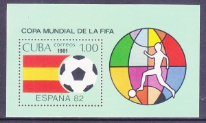 Cuba 2397 MNH 1982 World Soccer Championship Spain Souvenir Sheet