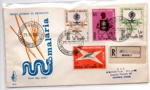 Somalia AFIS FDC Venetia 1962 Malaria traveled Racc. For Italy