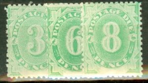 IW: Australia J1-7 mint, J8 used CV $453; scan shows only a few