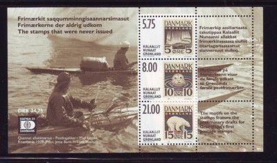 Greenland Sc 389a 2001 Old Stamp Designs stamp sheet mint NH