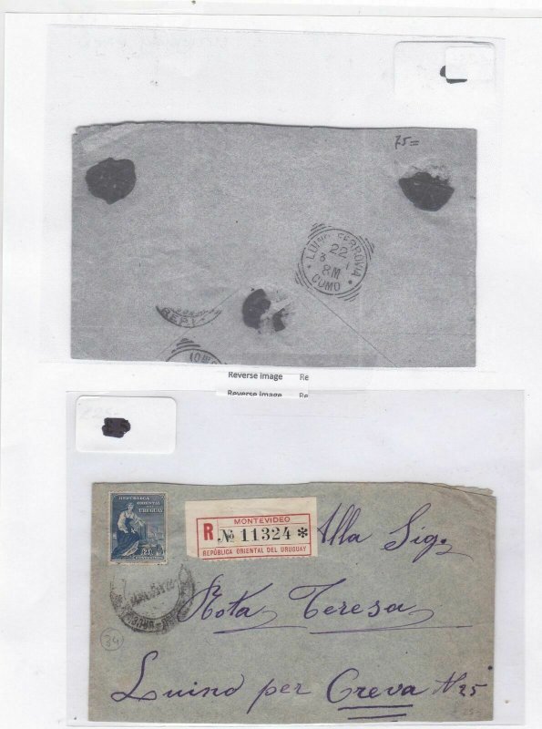 uruguay early stamps cover Ref 9684