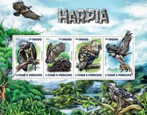 SAO TOME E PRINCIPE 2015 SHEET HARPY EAGLES BIRDS OF PREY st15215a