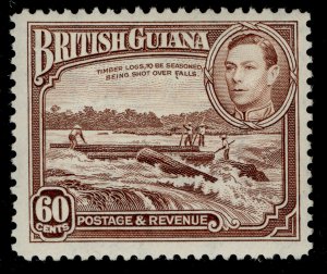 BRITISH GUIANA GVI SG315, 60c red-brown, LH MINT. Cat £23. 