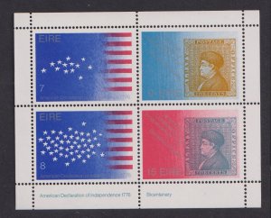 Ireland   #389-392b  MNH  1976  sheet  American bicentennial