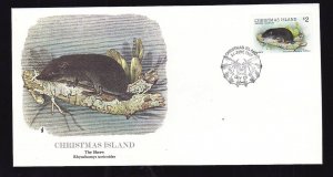 Flora & Fauna of the World #136a-stamp on FDC-Animals-The Shrew-Christmas Is.-si
