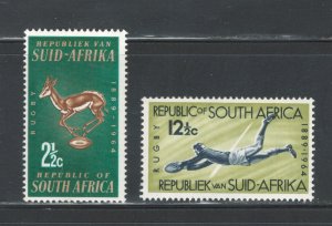 South Africa 1964 75th Anniversary of Rugby Board Scott # 301 - 302 MNH