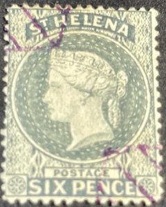 ST. HELENA # 7--USED--SINGLE--GRAY--1889(LOTD15)