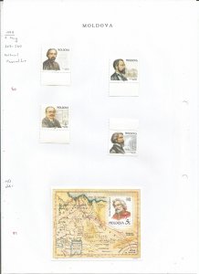 MOLDOVA - 1998 - Cultural Personalities - Perf 4v Set & Souv Sheet - M L H