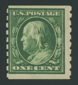 USA 392 - 1 cent Franklin Perf 8.5 Vertical Coil - Fine Mint nh (tiny crease)