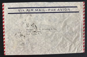 1946 Shanghai China Airmail Cover to Broadway NY Usa