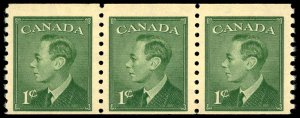 CANADA Sc 297 MNH COIL STRIP of 3 - 1950 1c - King George VI - P.O. Fresh