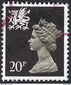 GREAT BRITAIN Wales 1989 QEII 20p Black Machin SGW52 Used