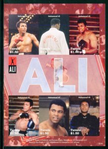 NEVER OFFERED TUVALU 2022 MUHAMMAD ALI  IMPERF SHEET MINT NH