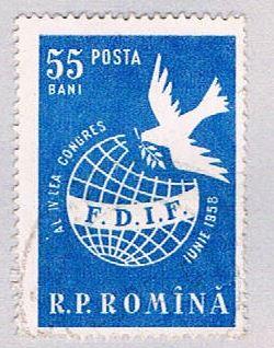 Romania 1217 Used Globe and Dove 1958 (BP28520)