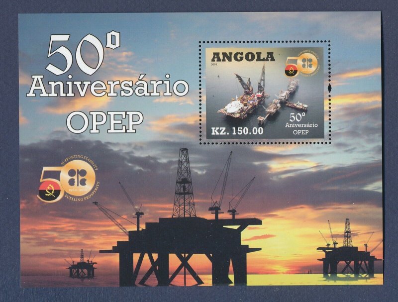 ANGOLA - Scott 1362 - MNH S/S - OPEP,  Oil drilling  - 2010