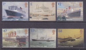 Great Britain 2202-07 MNH 2004 Ocean Liners Full Set of 6 Very Fine