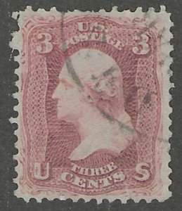 USA, stamp, Scott#65, used, hinged, three cents, corner pm,