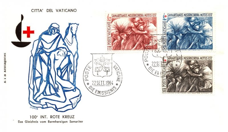 Vatican City, Worldwide First Day Cover, Red Cross