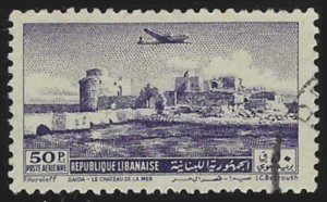Lebanon #C164 (1951), used single, cat. $1.90
