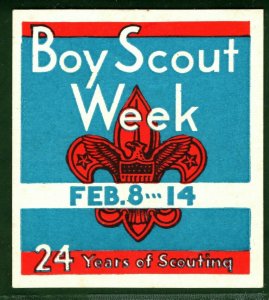 SCOUT STAMP/LABEL USA Boy Scout Week *24 Years* Mint MM ex Collection GWHITE86