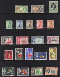 FIJI 1954-65 COLL. OF 41 QUEEN ELIZABETH ISSUES TO £1 ALL N.H.