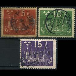 SWEDEN 1924 - Scott# 197-9 Stockholm's Skyline 5-15o Used