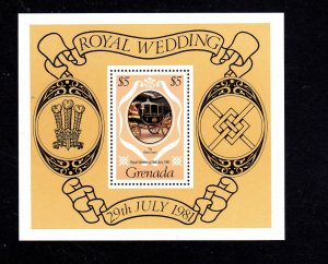 GRENADA #1054  1981  ROYAL WEDDING  MINT  VF NH  O.G  S/S d