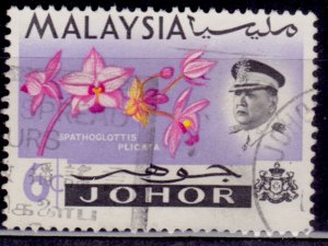 Malaysia - Johor, 1965, Orchids, 6c, sw#166, used