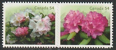 Canada 2009 -Rhododendrons -  MNH Die Cut pair # 2320i