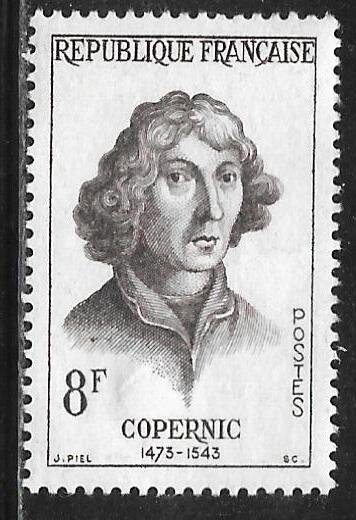 France 857: 8f Copernicus, unused, gum dist., F-VF