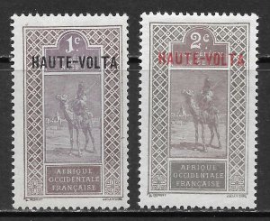 Burkina Faso Scott 1-2 Unused HOG - 1920 HAUTE-VOLTA O/Ps - SCV $0.50