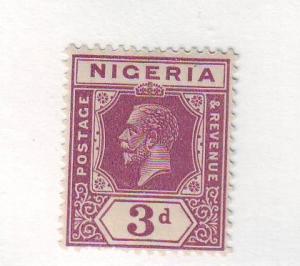 Nigeria Sc 25 1921 3d deep violet G V stamp mint