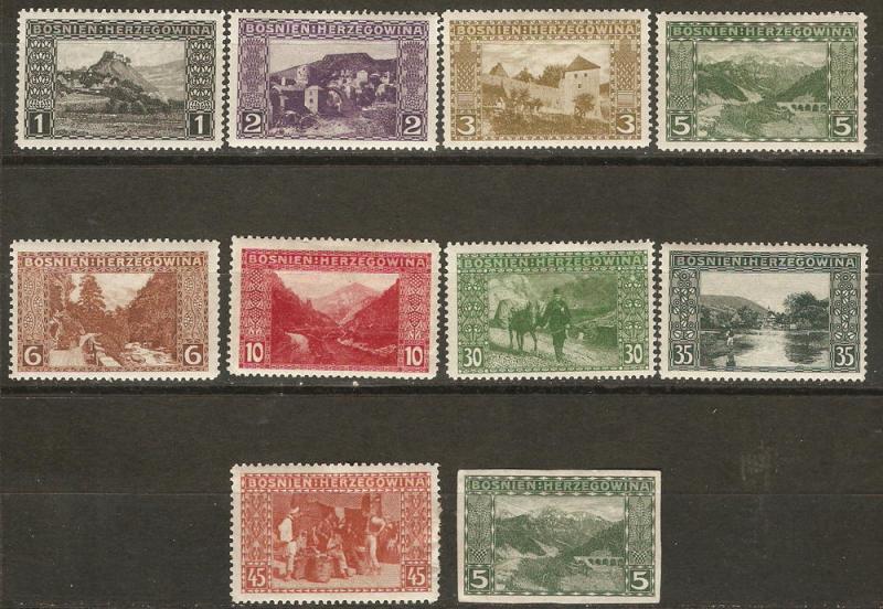 Bosnia & Herzegovina 10 Different MH VF 1906 SCV $8.85