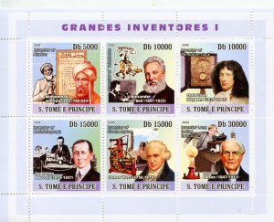 CLOSE OUT SPECIAL SAO TOME GREAT INVENTORS I SHEET MINT NH