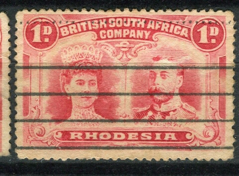 RHODESIA; 1910-15 early GV Double Head issue fine used Shade of 1d. value