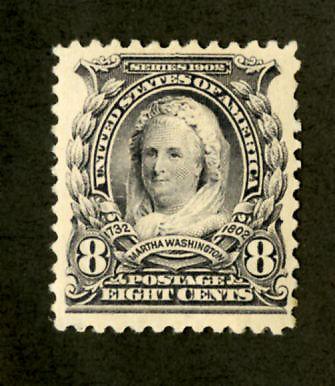 US Stamps # 306 8c Martha Washington SUPERB OG LH Choice