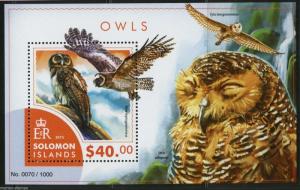 SOLOMON ISLANDS OWLS  SOUVENIR SHEET MINT NH