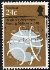 Australia 814 - Used - 24c Globe (1981) (cv $0.40) +