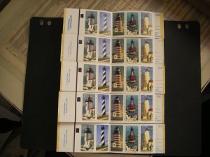 BK171, Scott 2474a, 25c Lighthouses, #1 - 5, No gap in CRL, MNH Complete Booklet