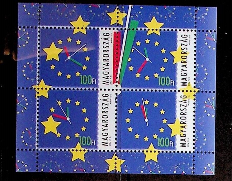 HUNGARY Sc 3909 NH SOUVENIR SHEET OF 2004 - ADMISSION TO EU