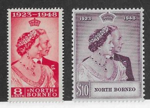 North Borneo  Sc #238-9 Silver Wedding set of 2 NH VF