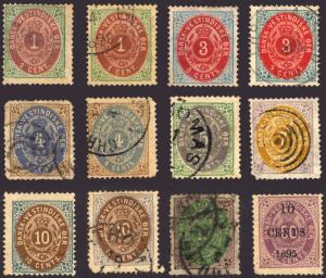 Danish West Indies #5-15 1874-79 Nice Mint and Used Lot