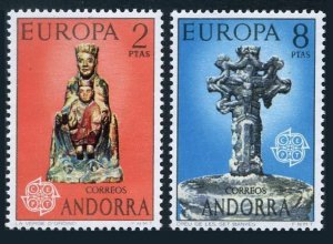 Andorra Sp 79-80, MNH. Michel 88-89. EUROPE CEPT-1974. Virgin of Ordino, Cross.