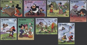 Gambia 1090-97 (mh) Phila Nippon 91: Disney characters in Japan (1991)