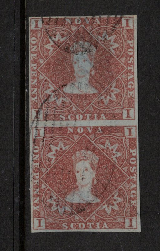 Nova Scotia #1 Very Fine Used Pair With Light Cancel 