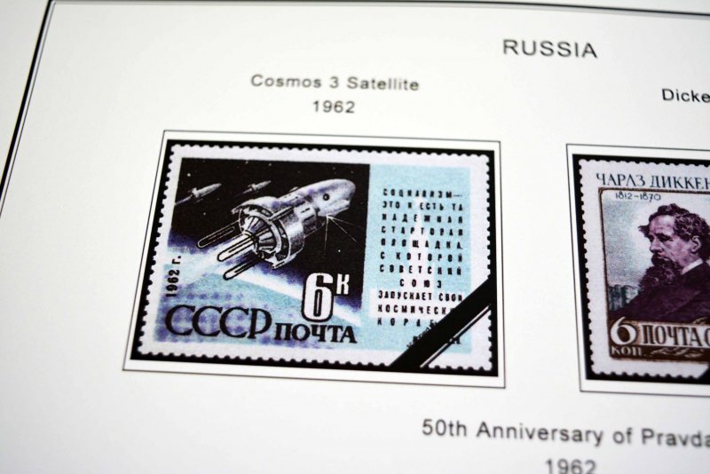 COLOR PRINTED RUSSIA 1960-1965 STAMP ALBUM PAGES (84 illustrated pages)