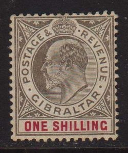 Gibraltar 1905 QV KEVII 1/- Sc 57 MH