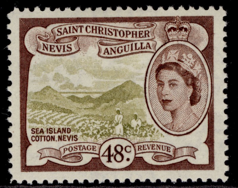 ST CHRISTOPHER, NEVIS & ANGUILLA QEII SG115, 45c olive-bistre/chocolate, M MINT.